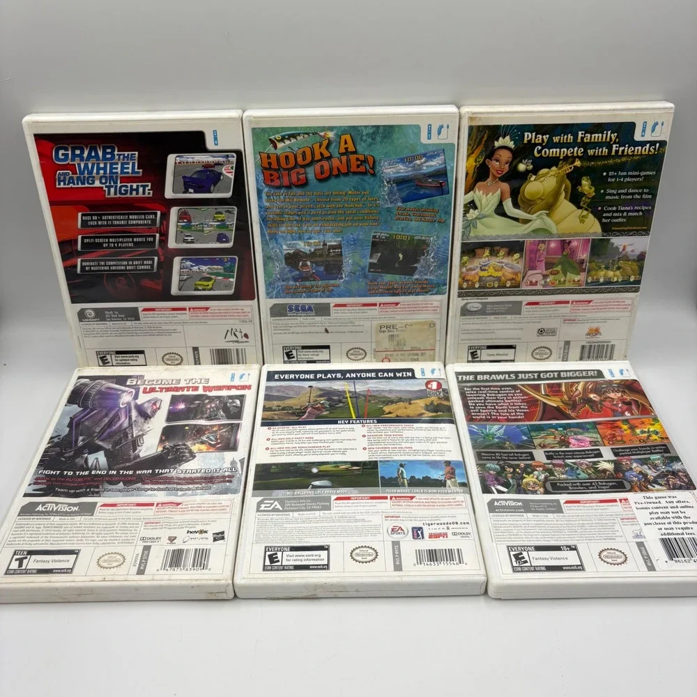 Nintendo Wii Games Bundle 6-Game Lot Various Good Bakugan Transformers Disney